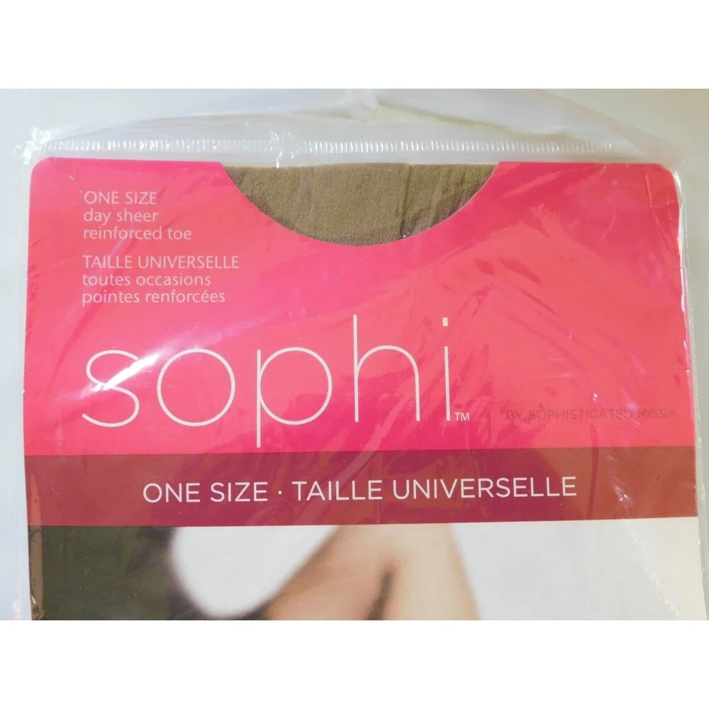 Vintage Sophi Pantyhose One Size Day Sheer Reinforced Toe Beige ~NEW~